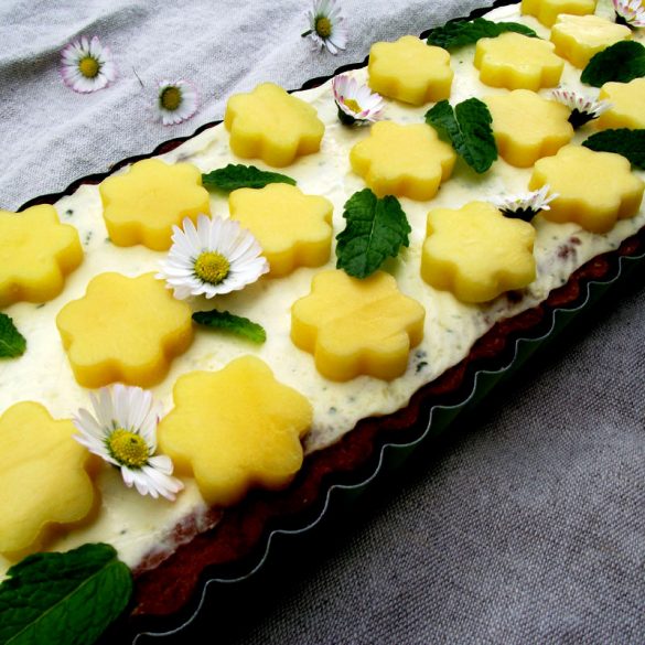 Mango-Frischkäse-Tarte mit Minze