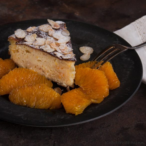 Mandel-Ricotta-Kuchen mit Orangen